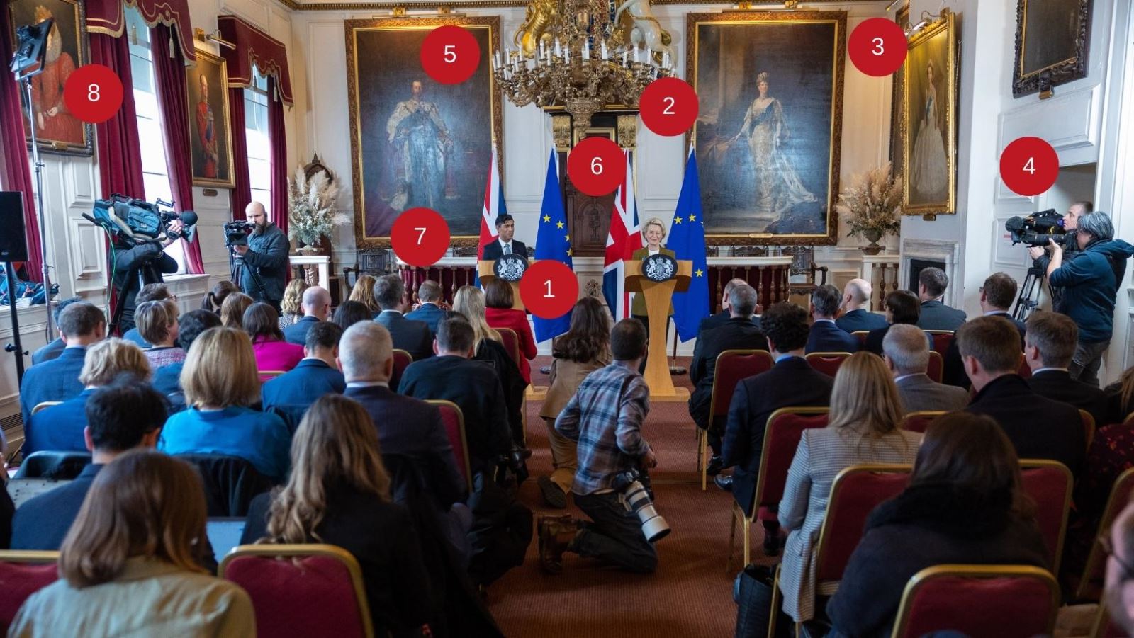 Inside Windsor Guildhall for meeting between PM Sunak and EU President Von Der Leyen